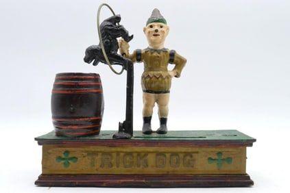 Cast Iron "Trick Dog" Mechanical Coin Bank