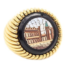 G. Petochi Italian 18Kt & Mosaic Ring