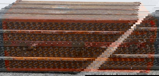 Antique Louis Vuitton Monogram Canvas Wardrobe Trunk