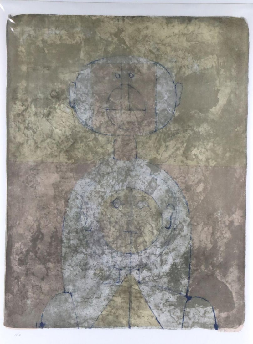 Rufino Tamayo (Mexican, 1899–1991) "Two Heads" Lithograph: Rufino Tamayo (Mexican, 1899–1991) Two Heads (Dos Cabezas) Lithograph 22 1/2 in. wide x 29 1/2 in. high 31 1/2 in. wide x 39 in. high (with frame) A lithograph depicting two stylized heads