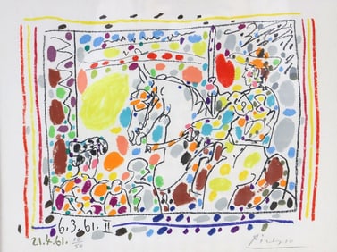 Pablo Picasso (Spanish, 1881–1973) "Picador II" Color Lithograph