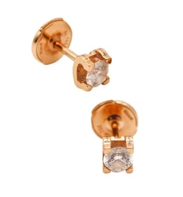 Cartier "C de Cartier" 18Kt Yellow Gold Diamond Stud Earrings