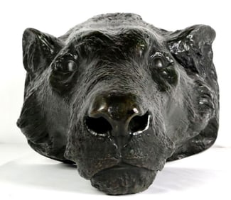 Georges Lucien Guyot (French 1885-1973) Lion Head Bronze