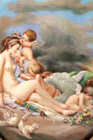 19th C. French Hand Painted Porcelain Plaque