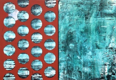 Rob Wynne (American, b. 1948) "The Twenty-Fifth Moon" Diptych