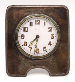 WMB Kerr & Co. 8 Days Sterling Silver Travel Clock