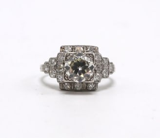 Art Deco Platinum & Diamond Ladies Ring