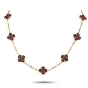 Van Cleef & Arpels "Alhambra" Letterwood 10-Motif Necklace