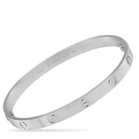 Cartier "Love" 18Kt White Gold Bracelet, Size 20