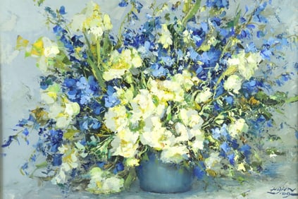 Margarita Hahn Vidal (American, b. 1919) "Spring in Blue & White"