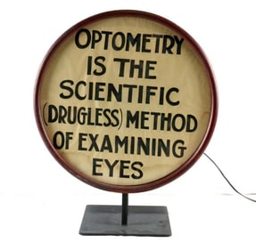 Early 20th C. Electric Optometry Sign