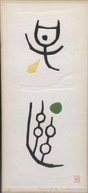 Haku Maki (Japanese, 1924–2000) "Poem 69-37" Woodblock