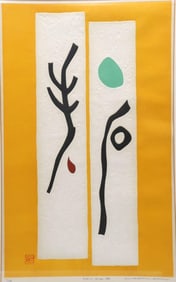 Haku Maki (Japanese, 1924–2000) "Poem 71-40" Woodblock