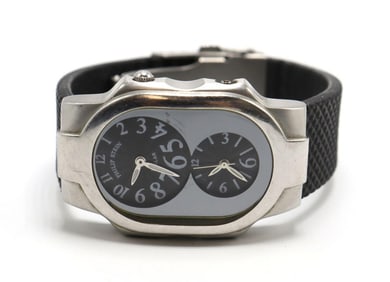 Philip Stein "Teslar" Dual Time Quartz Wristwatch