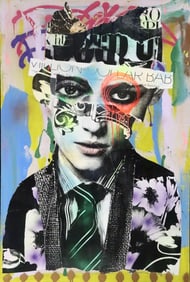 DAIN "Million Dollar Bab" Mixed Media Collage on Board