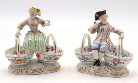 Antique Carl Thieme Dresden Porcelain Sculptures