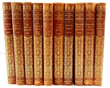 20th C. Yale University Press "The Pageant of America" 10 Vol. Set