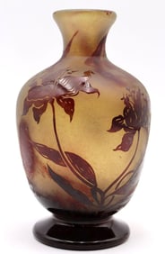 Vintage Bendor Acid Etched Glass Vase