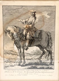 18th C. Charles Parrocel "Études de Cavalerie" Engraving on Paper