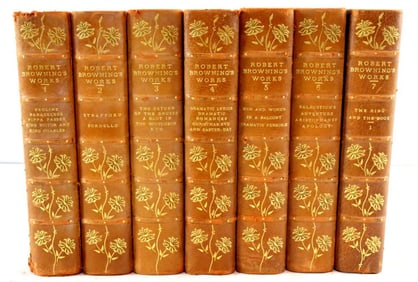 Early 20th C. Robert Browning's Works, Hardcover Vol. 1-7