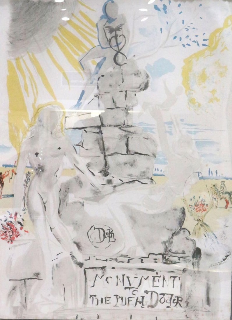 After Salvador Dali "Monument to the ideal Doctor" Lithograph, Unframed: Salvador Dalí (Spanish, 1904–1989) Monument to the Ideal Doctor Color lithograph on paper, 1973 A striking lithograph from Dalí’s 1973 graphic works, Monument