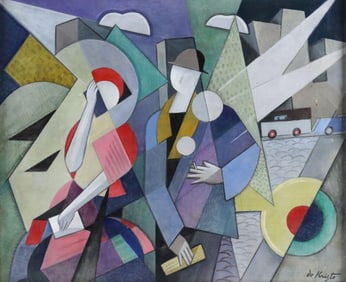 Bela De Kristo Cubist Oil Painting on Canvas