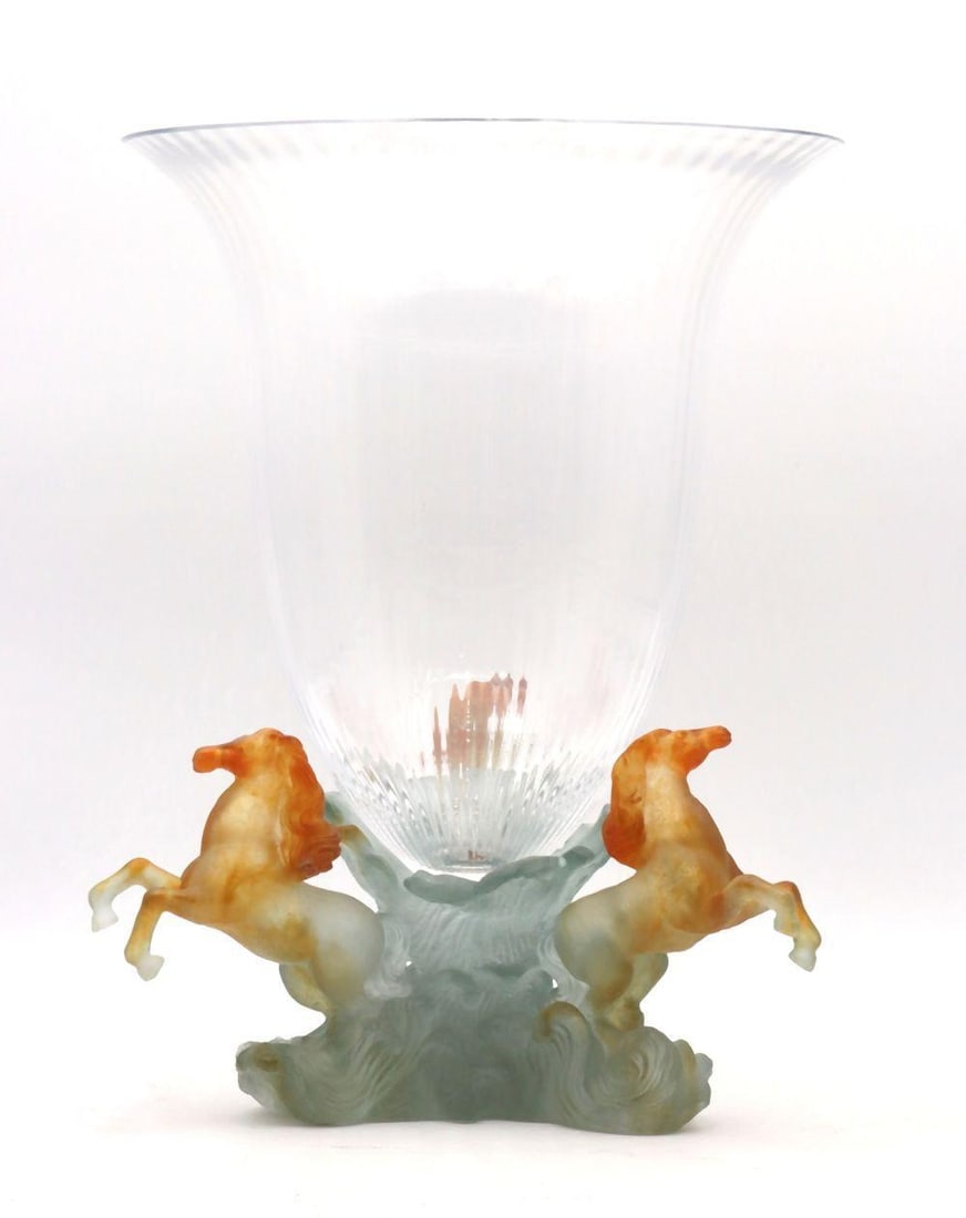 Daum France Horse Motif Vase Sculpture (1 of 5)