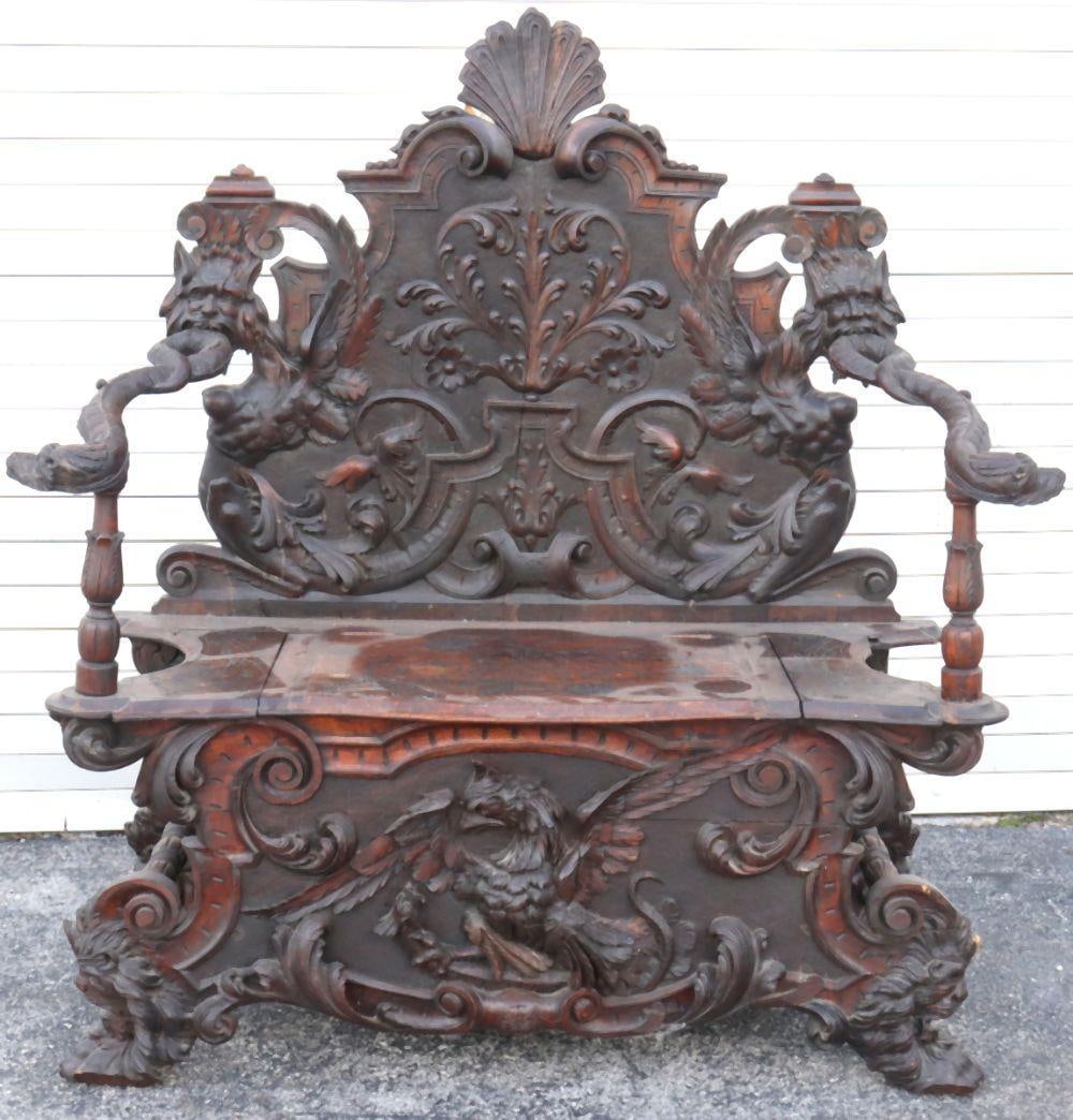 Circle of Andrea Brustolon (Italian, 1662–1732) Carved Walnut Armchair: Circle of Andrea Brustolon (Italian, 1662–1732) Carved Walnut Figural Armchair, Veneto, Italy, late 17th–early 18th century. Measurements: 48 1/4 inches high x 45 inches wide x 18 1/4 inc