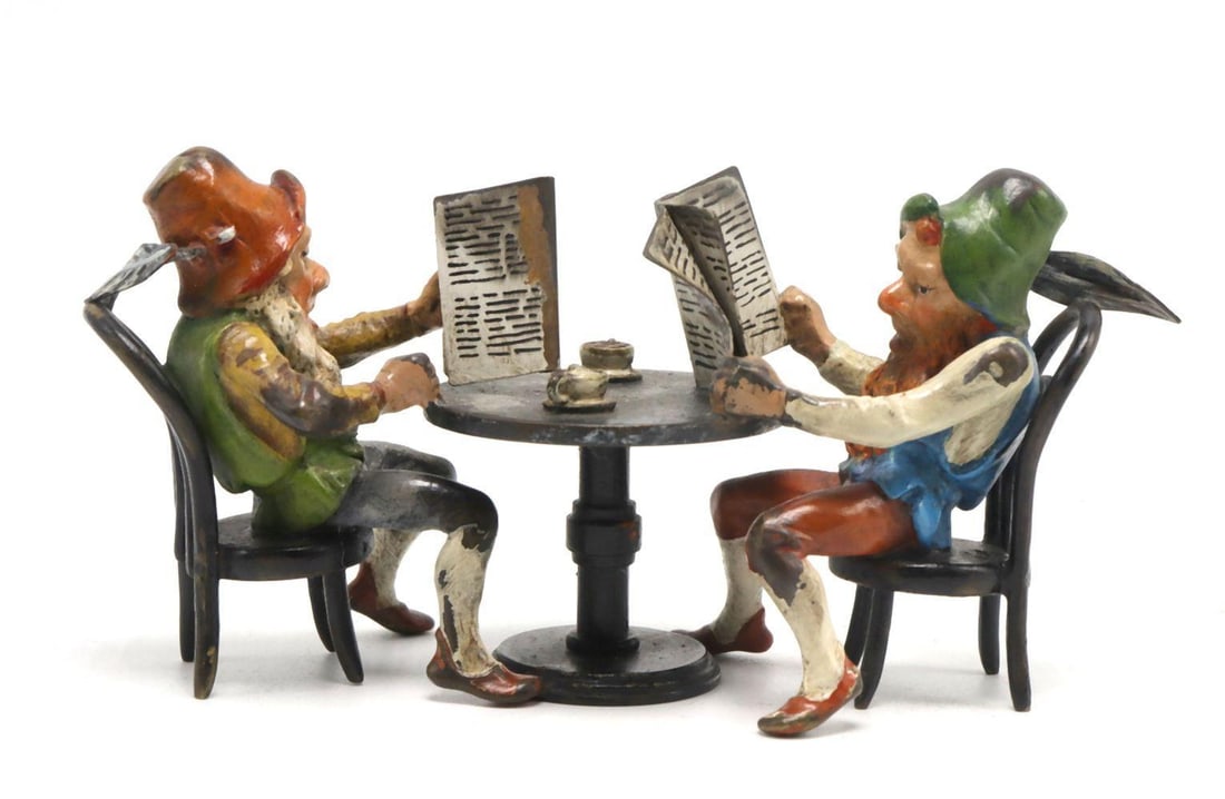 Franz Bergmann "Gnomes Sharing Coffee" Cold-Painted Bronze Group (1 of 7)