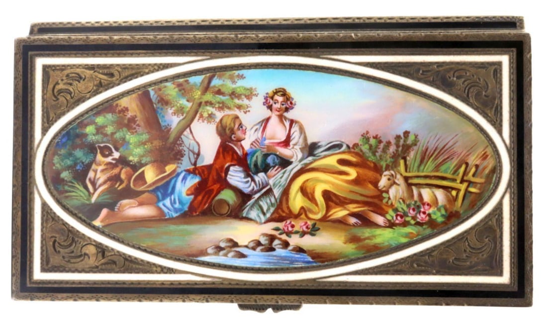 Early 20th C. German Enamel Sterling Silver Case (1 of 6)