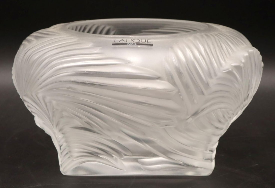 Lalique "Hutan" Crystal Vase (1 of 3)