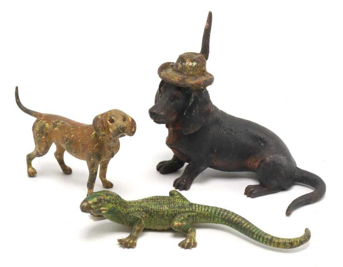 Lot of 20th C. Cold Painted Bronze Animal Figurines (1 of 6)
