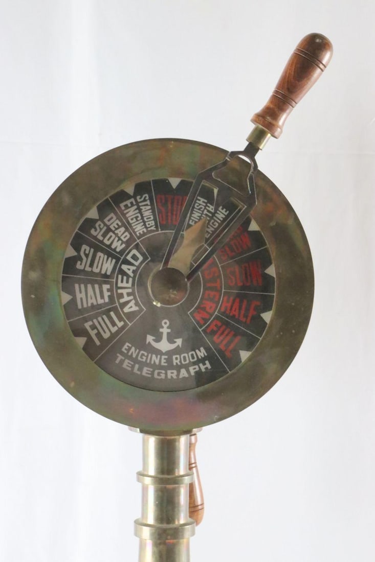 Antique Brass Engine Order Telegraph - 2