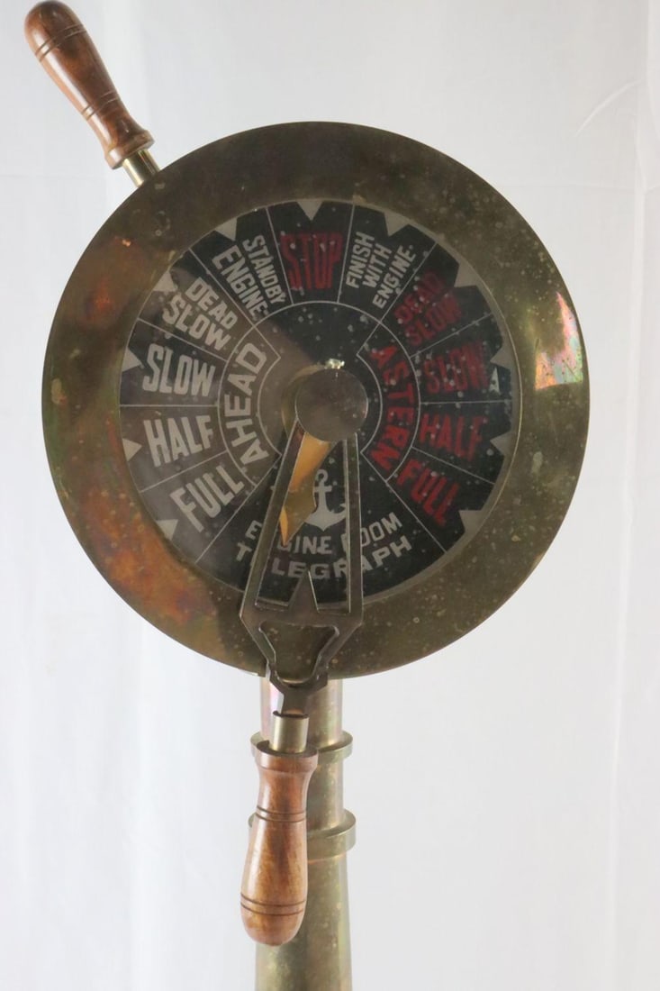 Antique Brass Engine Order Telegraph - 5