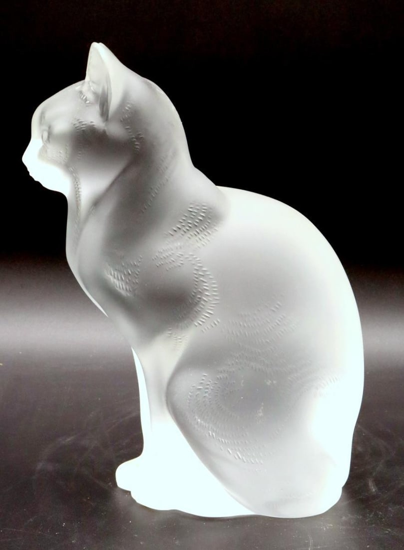 Lalique "Sitting Cat" Crystal Sculpture (1 of 12)