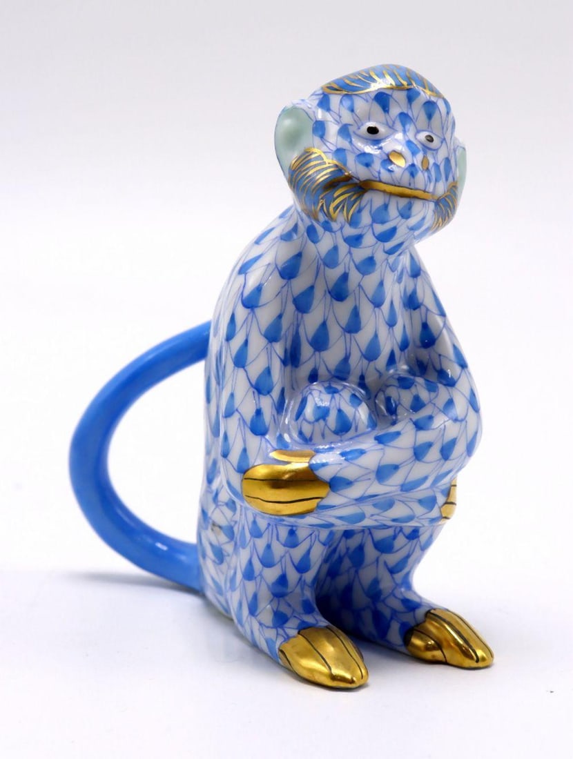 Herend Hand Painted Porcelain Sitting Monkey (1 of 5)