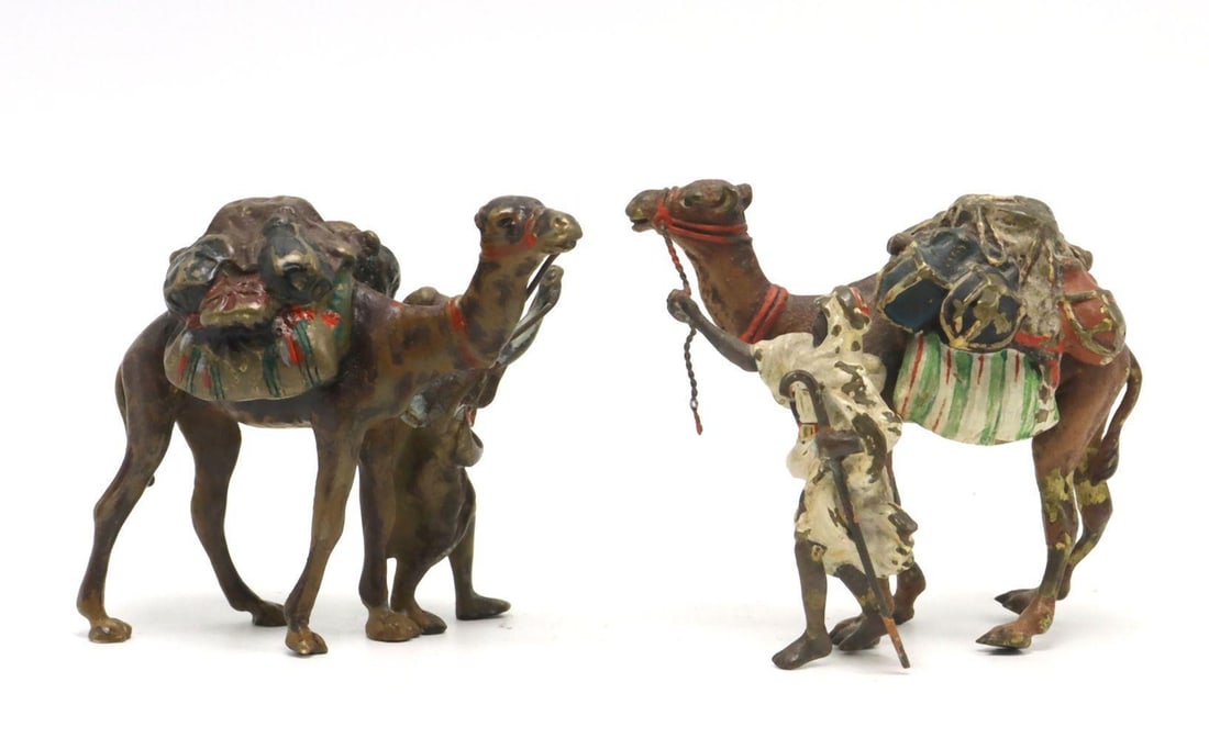 Pair of Early 20th C. Viennese Bronze Camel Figurines (1 of 8)