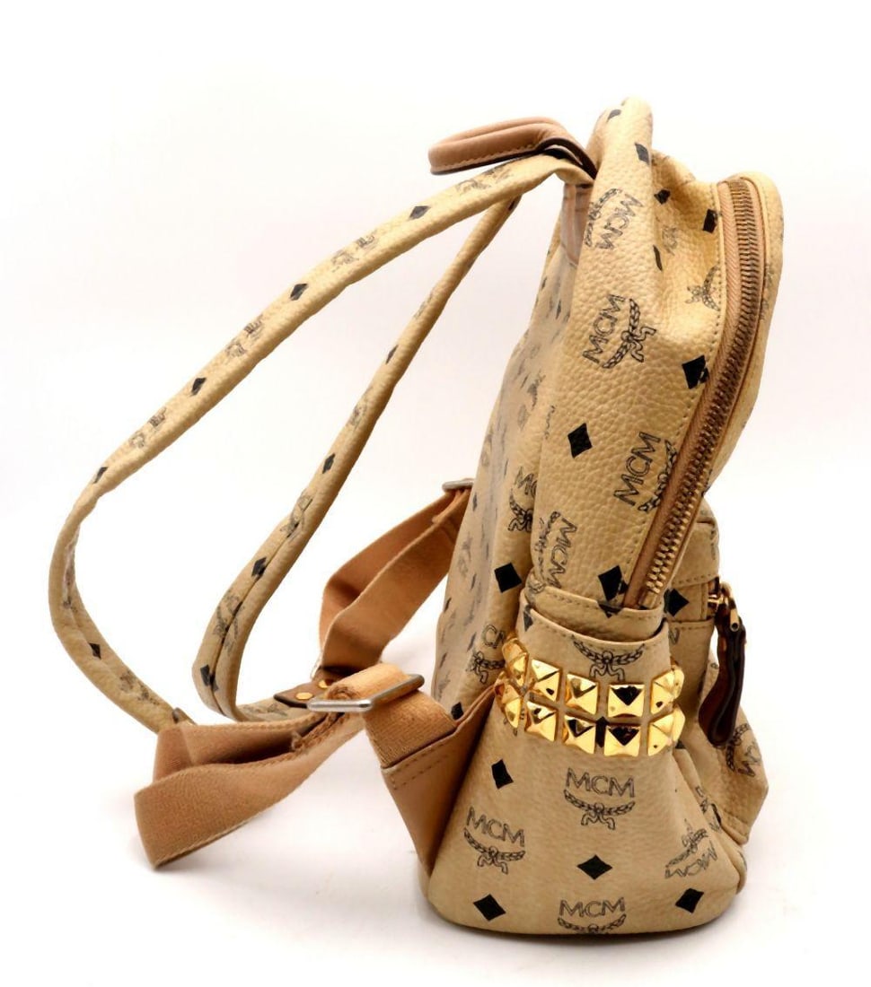 MCM "Stark Visetos" Small Side Stud Backpack - 3