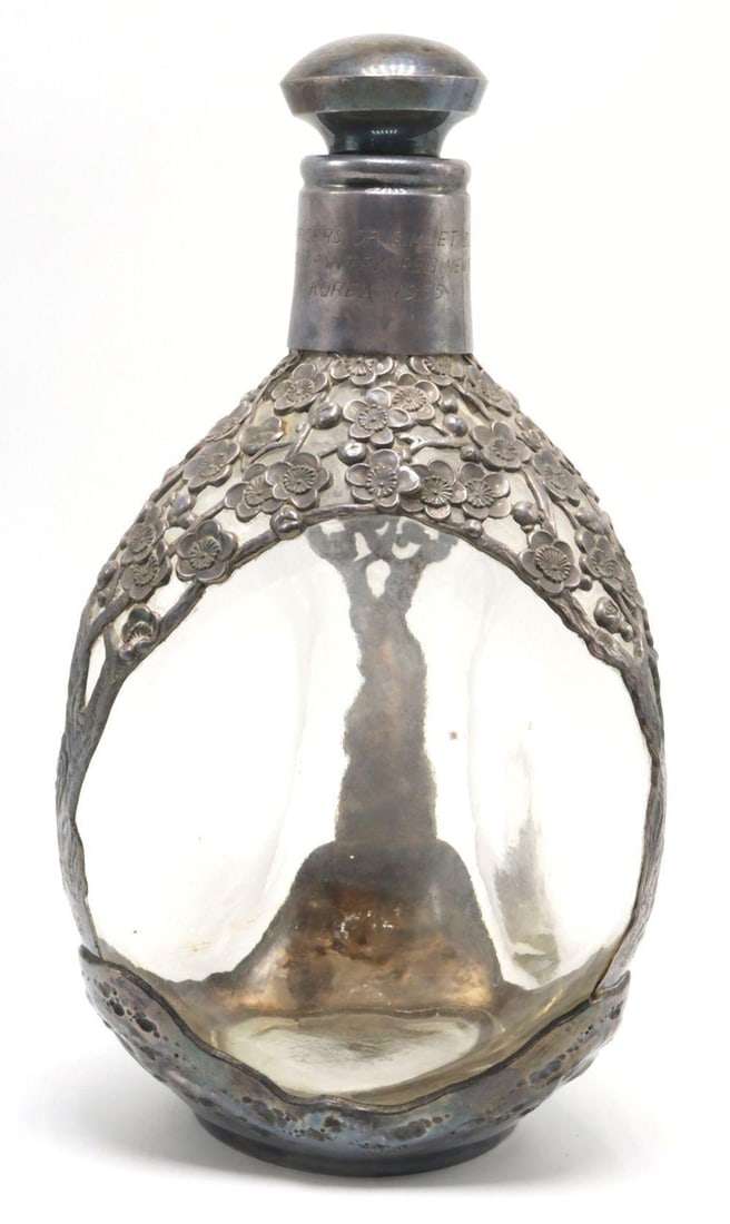 Mid 20th C. American Sterling Overlay and Glass Decanter (1 of 5)