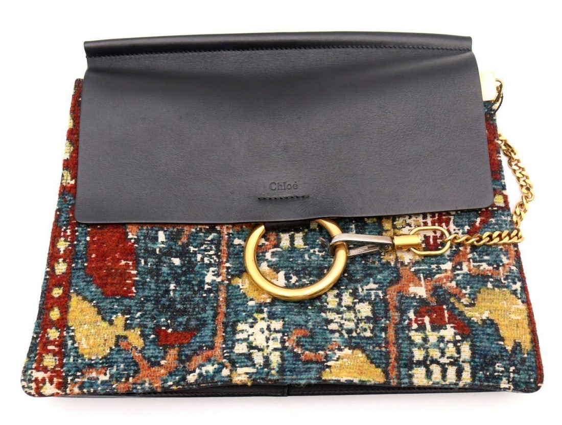 Chloe Medium Faye Tapestry Tote Bag: CHLOÉ Medium Faye Tapestry Tote Bag A distinctive interpretation of the house’s beloved Faye line, this medium tapestry tote combines Chloé’s signature bohemian spirit