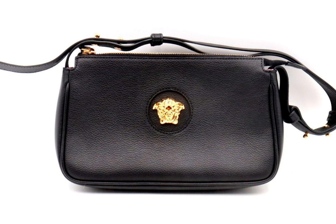 Versace "Medusa" Grained Calfskin Shoulder Bag (1 of 6)