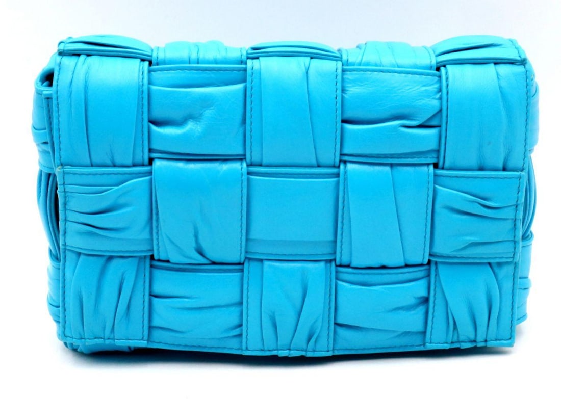 Bottega Veneta Deep Blue Cassette Bag: Bottega Veneta, Italian. Deep Blue Cassette Bag. Rendered in smooth, wide-strip intrecciato leather, this Deep Blue Cassette bag reflects Bottega Veneta’s iconic approach to craftsmanship, reima