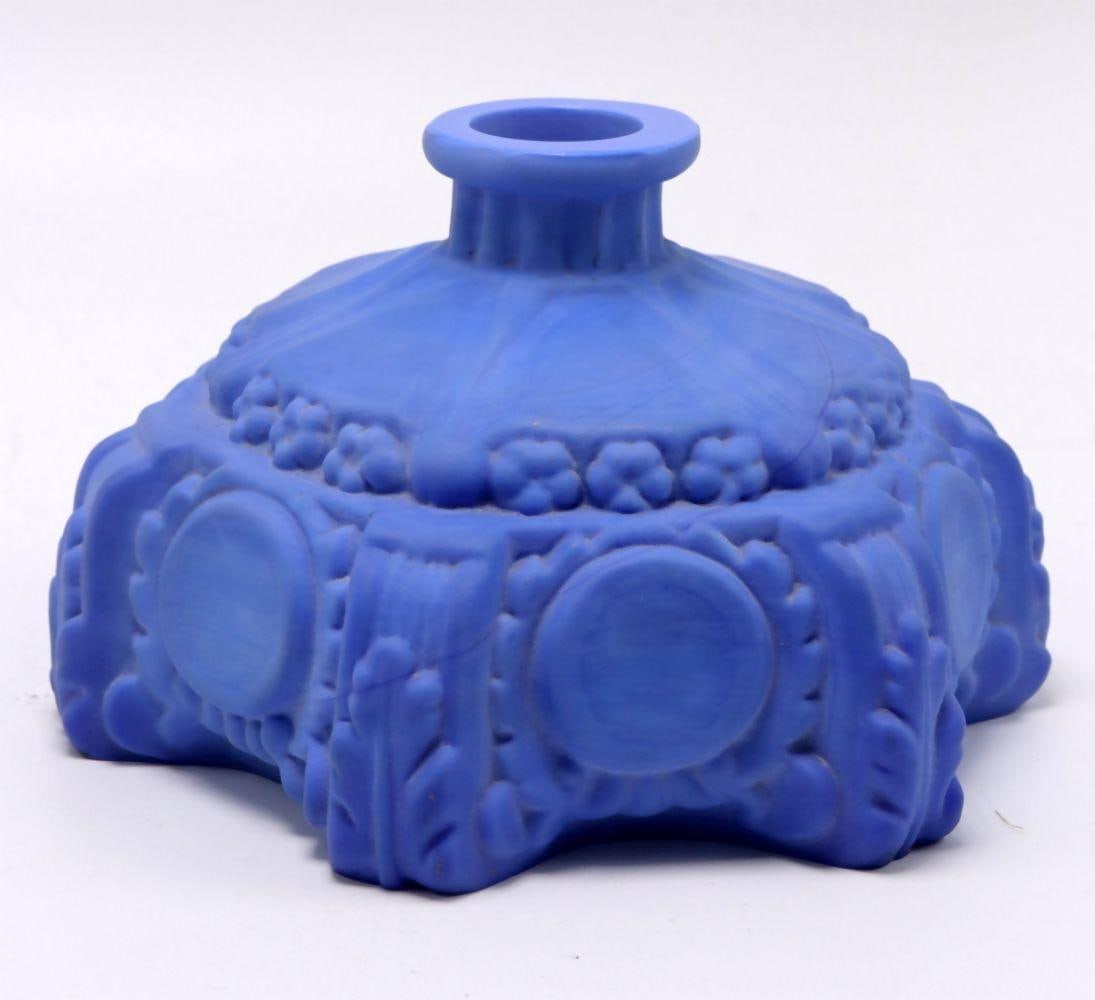 René Lalique Style Blue Glass Scent Bottle (1 of 5)