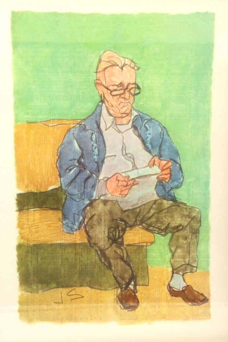 Joseph Solman "Handicapper" Lithograph on Paper: Joseph Solman (American, b. 1909–d. 2008) Handicapper 20th C. Lithograph on Paper Measures approx. - 13 1/2" W x 18 1/2" H Total with Frame approx. - 15" W x 20" H Lithograph de