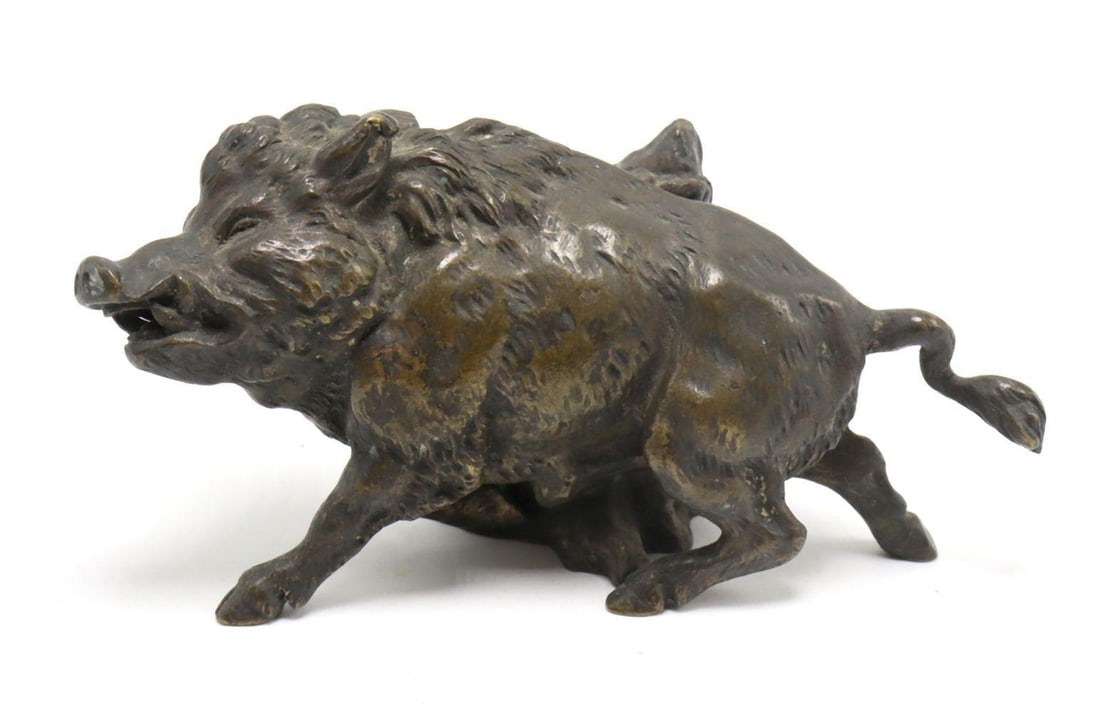 Antique European Wild Boar Bronze Sculpture (1 of 3)