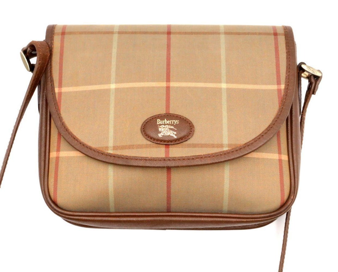 Burberry "Nova Check" Canvas Leather Crossbody Bag (1 of 4)
