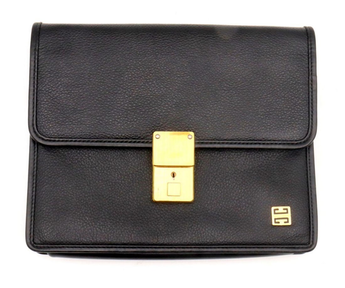 Vintage Givenchy Black Leather Clutch Purse (1 of 4)