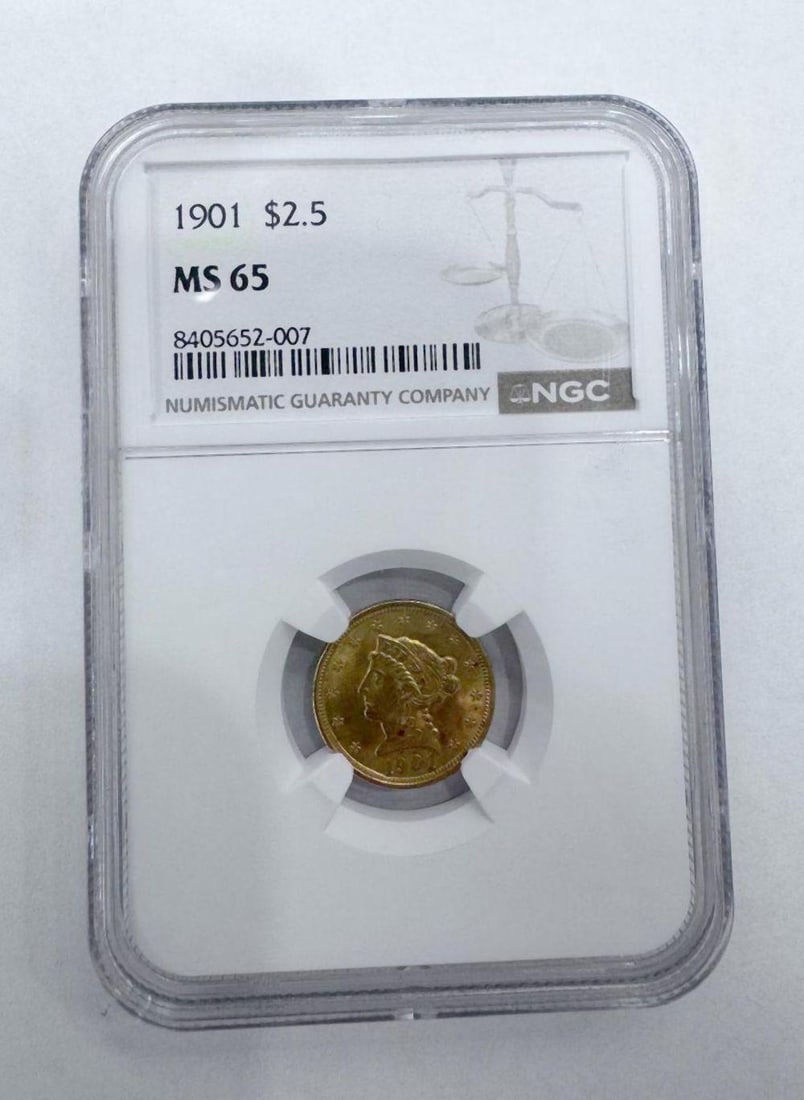 1901 Liberty Head Quarter Eagle NGC MS65 (1 of 2)