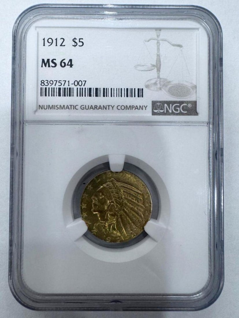 1912 Indian Head Half Eagle NGC MS64 (1 of 2)