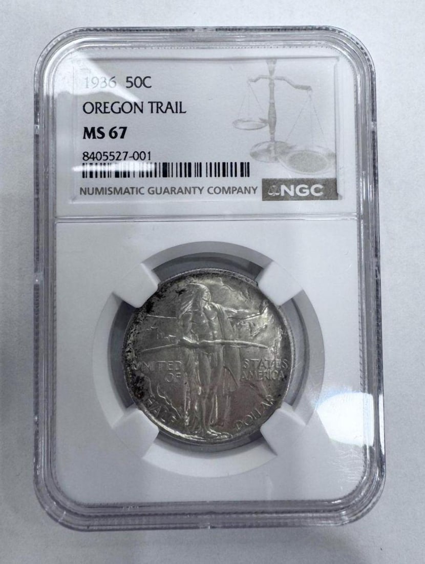 1936 Oregon Trail Memorial Half Dollar NGC MS67 (1 of 2)